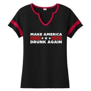 Make America Drunk Again Funny 4th Of July American Patriot Gift Ladies Halftime Notch Neck Tee