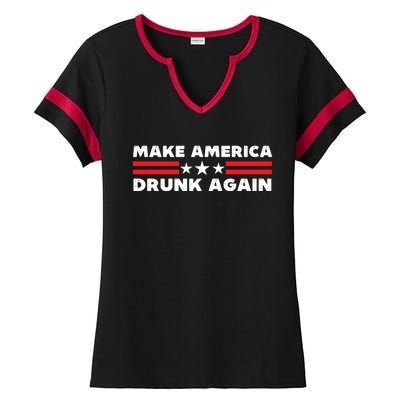 Make America Drunk Again Funny 4th Of July American Patriot Gift Ladies Halftime Notch Neck Tee