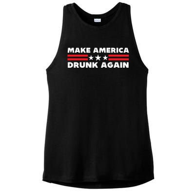 Make America Drunk Again Funny 4th Of July American Patriot Gift Ladies PosiCharge Tri-Blend Wicking Tank