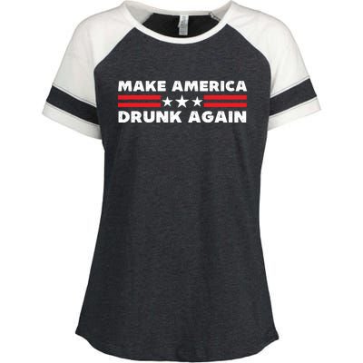 Make America Drunk Again Funny 4th Of July American Patriot Gift Enza Ladies Jersey Colorblock Tee