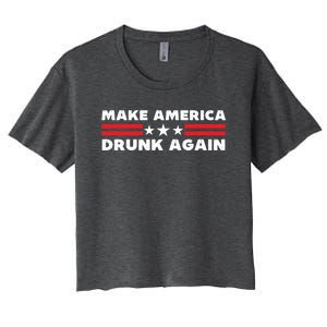 Make America Drunk Again Funny 4th Of July American Patriot Gift Women's Crop Top Tee