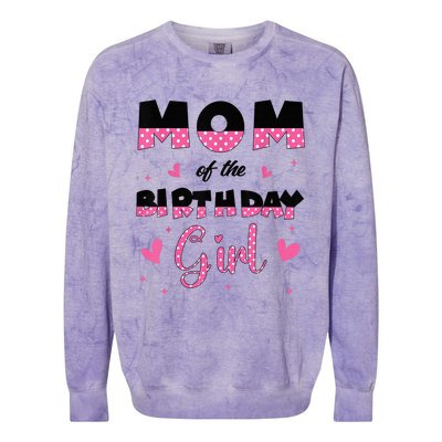 Mom And Dad Of The Birthday Girl Family Matching Party Colorblast Crewneck Sweatshirt