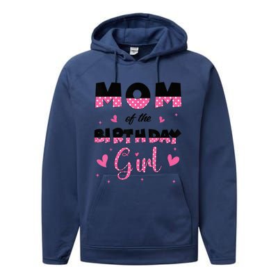 Mom And Dad Of The Birthday Girl Family Matching Party Performance Fleece Hoodie