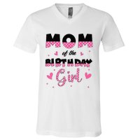 Mom And Dad Of The Birthday Girl Family Matching Party V-Neck T-Shirt