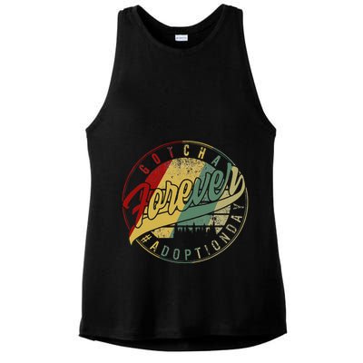 Modern Adoption Day Announcement Gotcha Forever Adoptive Mom Ladies PosiCharge Tri-Blend Wicking Tank