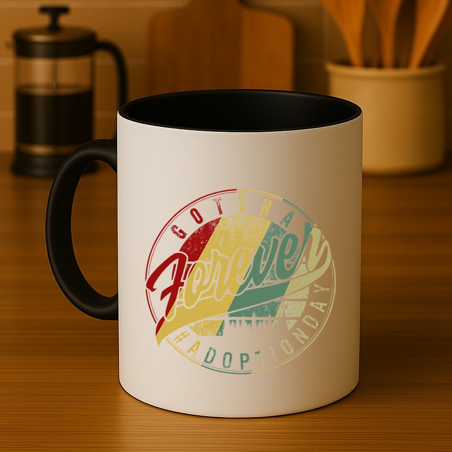 Modern Adoption Day Announcement Gotcha Forever Adoptive Mom Mug