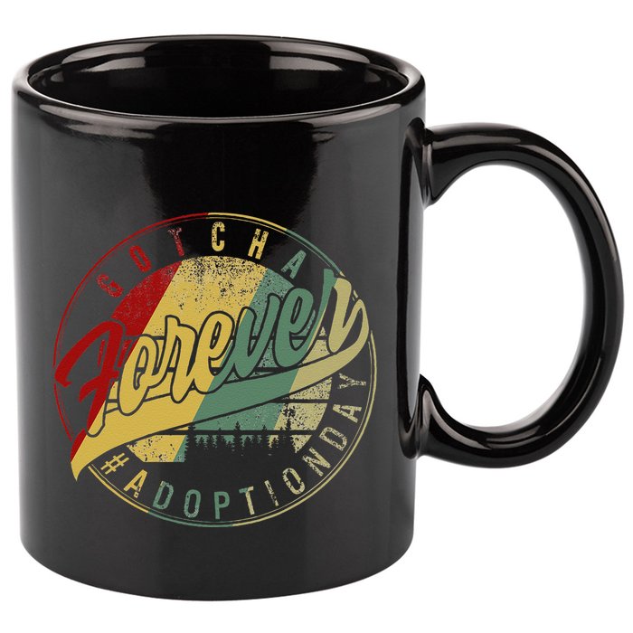 Modern Adoption Day Announcement Gotcha Forever Adoptive Mom 11oz C Handle Ceramic Mug