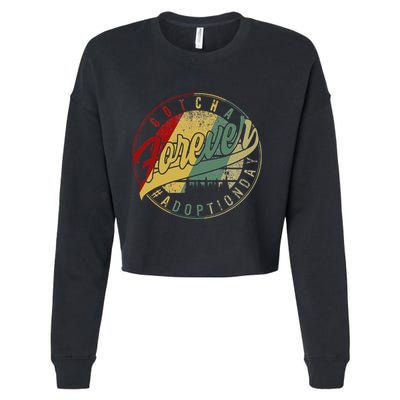 Modern Adoption Day Announcement Gotcha Forever Adoptive Mom Cropped Pullover Crew