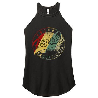 Modern Adoption Day Announcement Gotcha Forever Adoptive Mom Women's Perfect Tri Rocker Tank