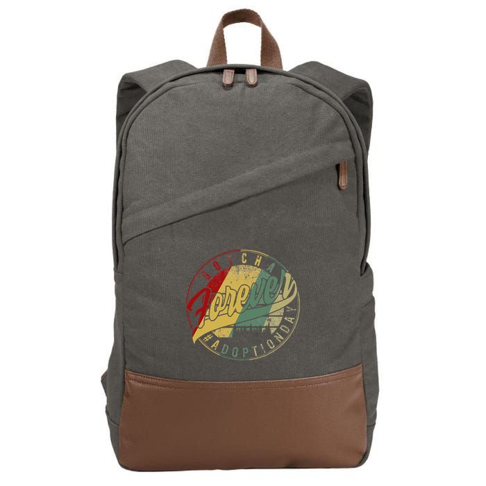 Modern Adoption Day Announcement Gotcha Forever Adoptive Mom Cotton Canvas Backpack