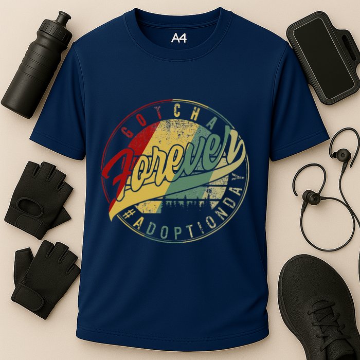 Modern Adoption Day Announcement Gotcha Forever Adoptive Mom Cooling Performance Crew T-Shirt