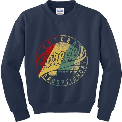 Modern Adoption Day Announcement Gotcha Forever Adoptive Mom Kids Sweatshirt