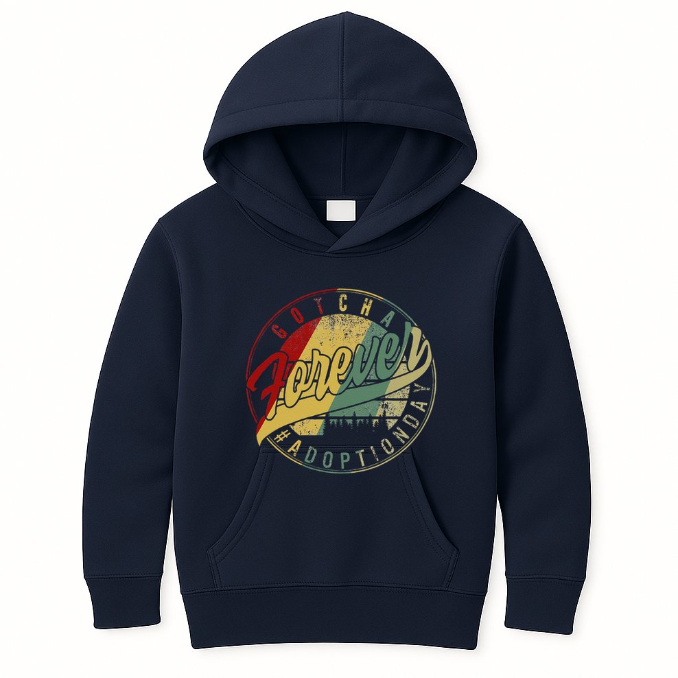 Modern Adoption Day Announcement Gotcha Forever Adoptive Mom Kids Hoodie