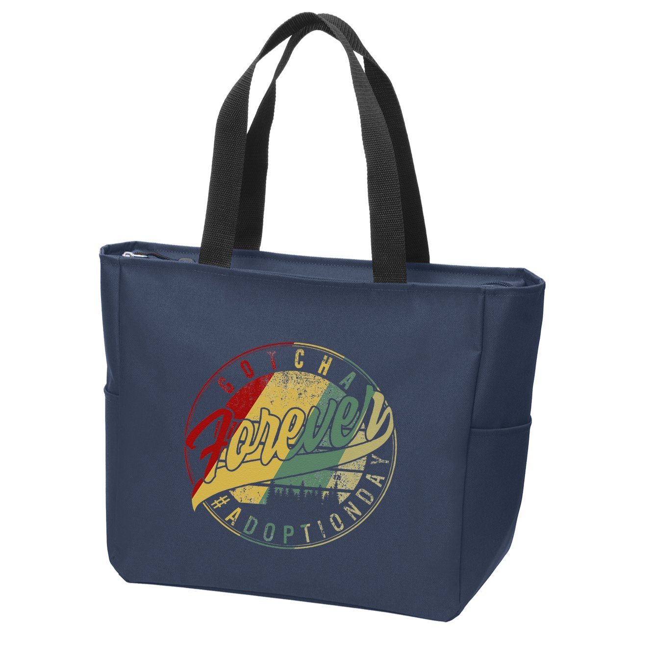 Modern Adoption Day Announcement Gotcha Forever Adoptive Mom Zip Tote Bag