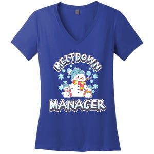 Meltdown Ager Daycare Teacher Winter Snow Cute Great Gift Women's V-Neck T-Shirt