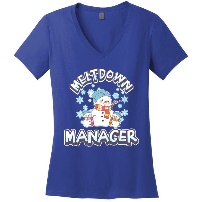 Meltdown Ager Daycare Teacher Winter Snow Cute Great Gift Women's V-Neck T-Shirt