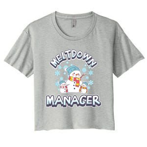 Meltdown Ager Daycare Teacher Winter Snow Cute Great Gift Women's Crop Top Tee