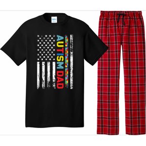 Men Autism Dad Meaningful Gift Fathers Day Dad Autism American Flag Gift Pajama Set