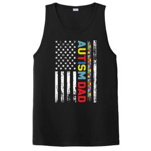 Men Autism Dad Meaningful Gift Fathers Day Dad Autism American Flag Gift PosiCharge Competitor Tank