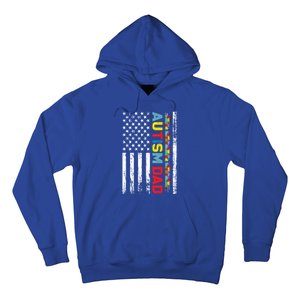 Men Autism Dad Meaningful Gift Fathers Day Dad Autism American Flag Gift Hoodie