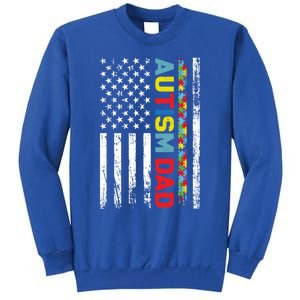 Men Autism Dad Meaningful Gift Fathers Day Dad Autism American Flag Gift Sweatshirt