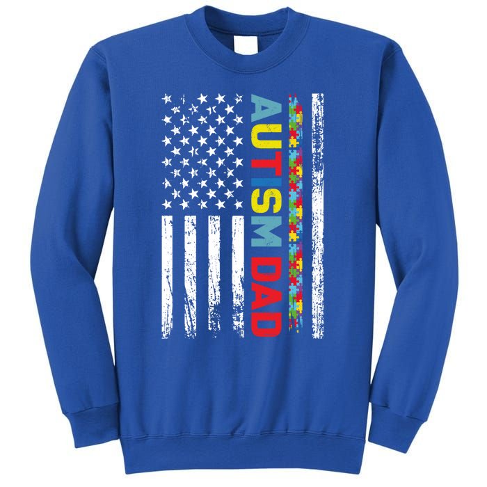 Men Autism Dad Meaningful Gift Fathers Day Dad Autism American Flag Gift Sweatshirt