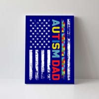 Men Autism Dad Meaningful Gift Fathers Day Dad Autism American Flag Gift Canvas