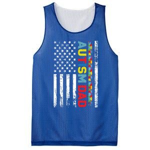 Men Autism Dad Meaningful Gift Fathers Day Dad Autism American Flag Gift Mesh Reversible Basketball Jersey Tank