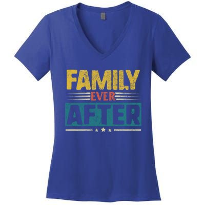 Modern Adoption Day Matching Family Ever After Loved Gift Women's V-Neck T-Shirt