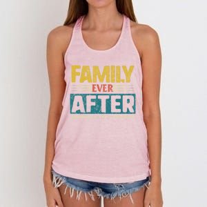 Modern Adoption Day Matching Family Ever After Loved Gift Women's Knotted Racerback Tank