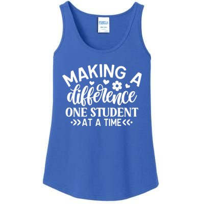 Making A Difference One Student At A Time School Teacher Gift Ladies Essential Tank