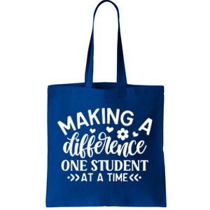 Making A Difference One Student At A Time School Teacher Gift Tote Bag