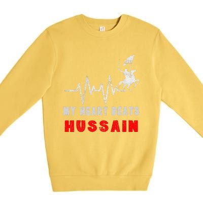 Muharram Ashura Day Karbala Ya Hussain Heartbeat Premium Crewneck Sweatshirt