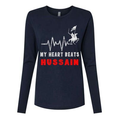 Muharram Ashura Day Karbala Ya Hussain Heartbeat Womens Cotton Relaxed Long Sleeve T-Shirt