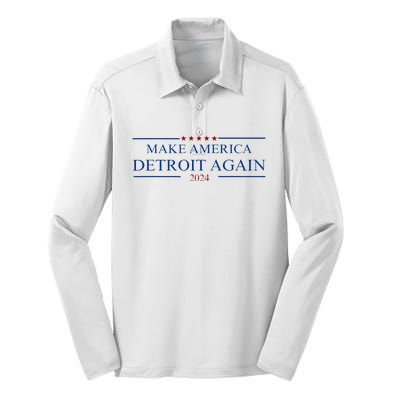 Make America Detroit Again Silk Touch Performance Long Sleeve Polo