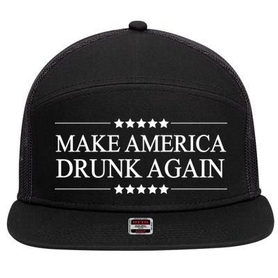Make America Drunk Again Funny Alcoholic Gift Gift 7 Panel Mesh Trucker Snapback Hat