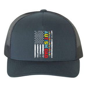 Men Autism Dad Great Gift Fathers Day Dad Autism American Flag Gift Yupoong Adult 5-Panel Trucker Hat