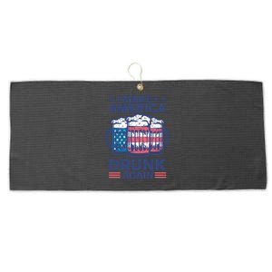 Make America Drunk Again 4th Of July Independence Day Beer Gift Large Microfiber Waffle Golf Towel