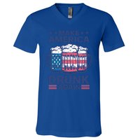 Make America Drunk Again 4th Of July Independence Day Beer Gift V-Neck T-Shirt