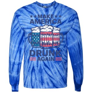 Make America Drunk Again 4th Of July Independence Day Beer Gift Tie-Dye Long Sleeve Shirt