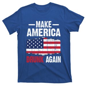 Make America Drunk Again Beer Usa Flag Funny Gift T-Shirt