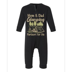 Mom And Dad Glamping Partners For Life Glamper Cute Gift Infant Fleece One Piece