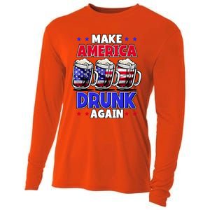 Make America Drunk Again Funny 4th Of July Cute Gift Cooling Performance Long Sleeve Crew