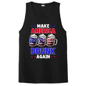 Make America Drunk Again Funny 4th Of July Cute Gift PosiCharge Competitor Tank