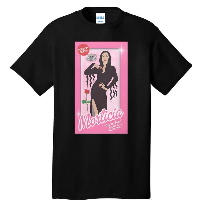 Morticia Addams Doll Horror Movie Doll Funny Halloween Tall T-Shirt