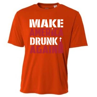 Make America Drunk Again Funny Patriotic Meaningful Gift Cooling Performance Crew T-Shirt