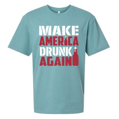 Make America Drunk Again Funny Patriotic Meaningful Gift Sueded Cloud Jersey T-Shirt