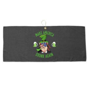 Make America Drunk Again Funny Trump St Patricks Paddys Day Gift Large Microfiber Waffle Golf Towel