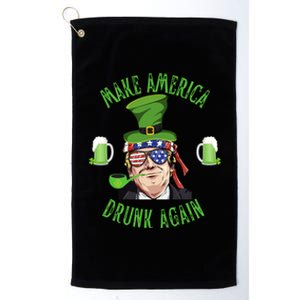 Make America Drunk Again Funny Trump St Patricks Paddys Day Gift Platinum Collection Golf Towel