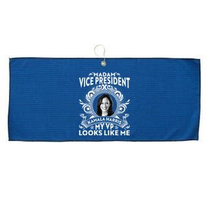 Madam Vice President Kamala Harris My VP Looks Like Me Large Microfiber Waffle Golf Towel